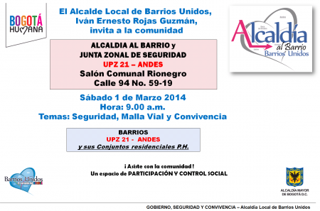 ALCALDÍA AL BARRIO UPZ ANDES